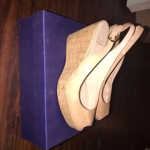 Stuart Weitzman Jean wedge nude size 9